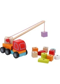 Cubika Houten Kraanwagen Met Blokken - Magnetisch