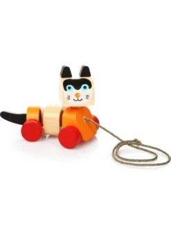 Cubika Houten Trekfiguur Kat