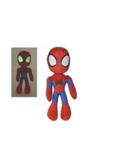 SPIDEY PLUCHE MET OPLICHTENDE OGEN IN DONKER 25 CM