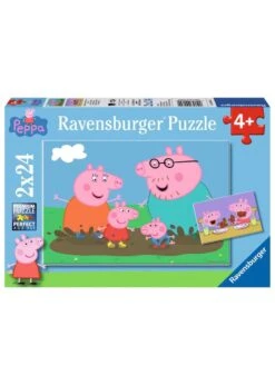Ravensburger Twee Puzzels Van 24 Stukjes: Gelukkige Familie Peppa Pig